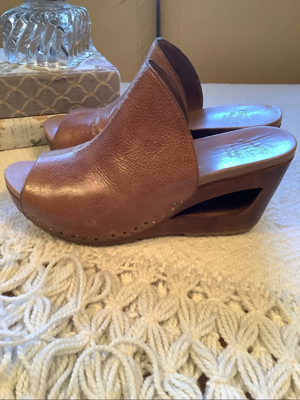Dansko "Sage" 41 10 Brown Wood Brazil Heel Clog